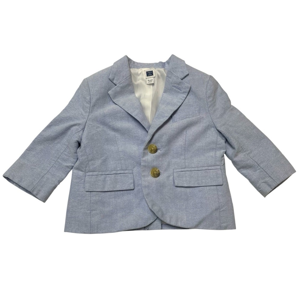 Janie And Jack Baby Blazer Blue Cotton Jacket 6-12M Event Party Wedding Guest